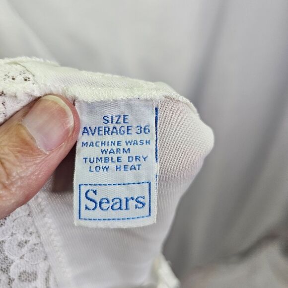 Sears Vintage White It Doesn't Slip Anti-Cling Midi Slip Size 36 - Picture 6 of 8